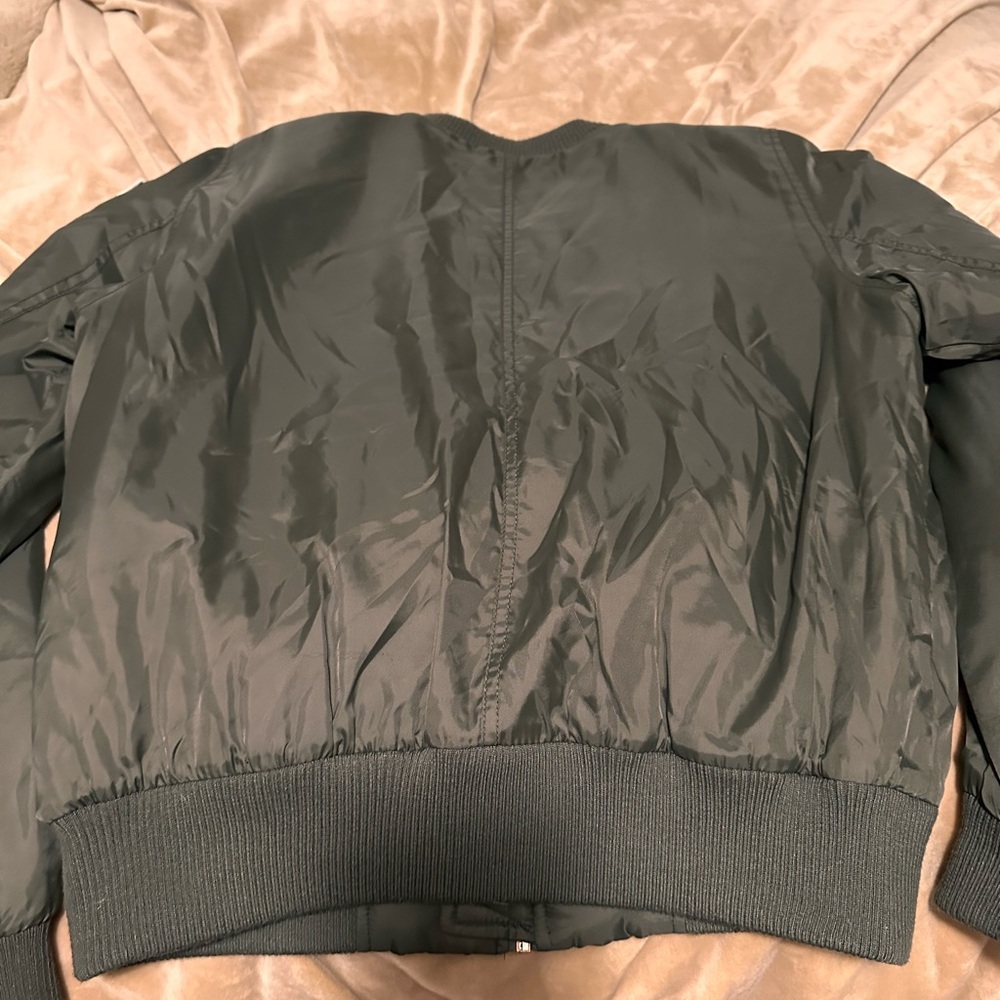 Iris Boutique Bomber Patch Olive Jacket L - image 4